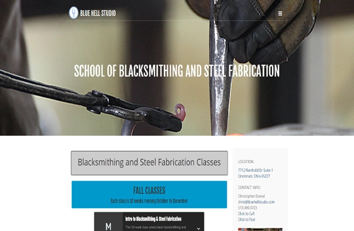 Blue Hell Studio Blacksmithing and Steel Fabrication Classes
